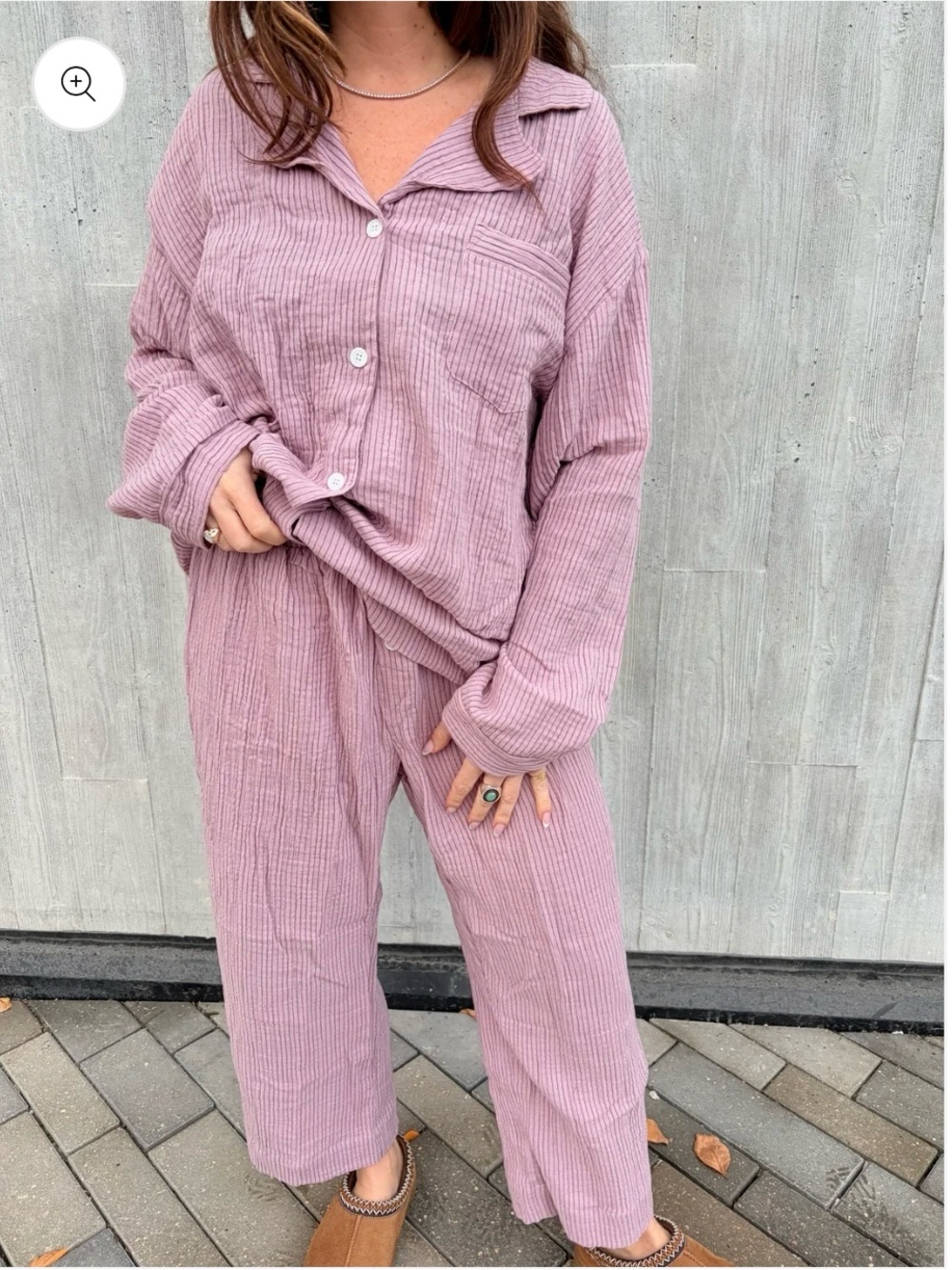 Shelter x Vincent Park Cotton Muslin PJ set - Lilac Stripe